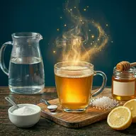 Vaso de agua tibia con limón